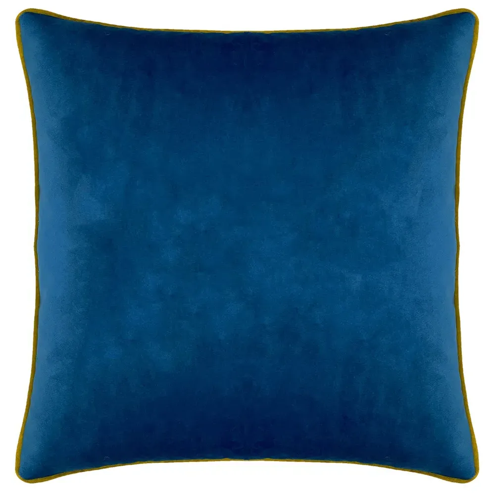 Serpentine Animal Print Cushion - Ochre Blue, Polyester
