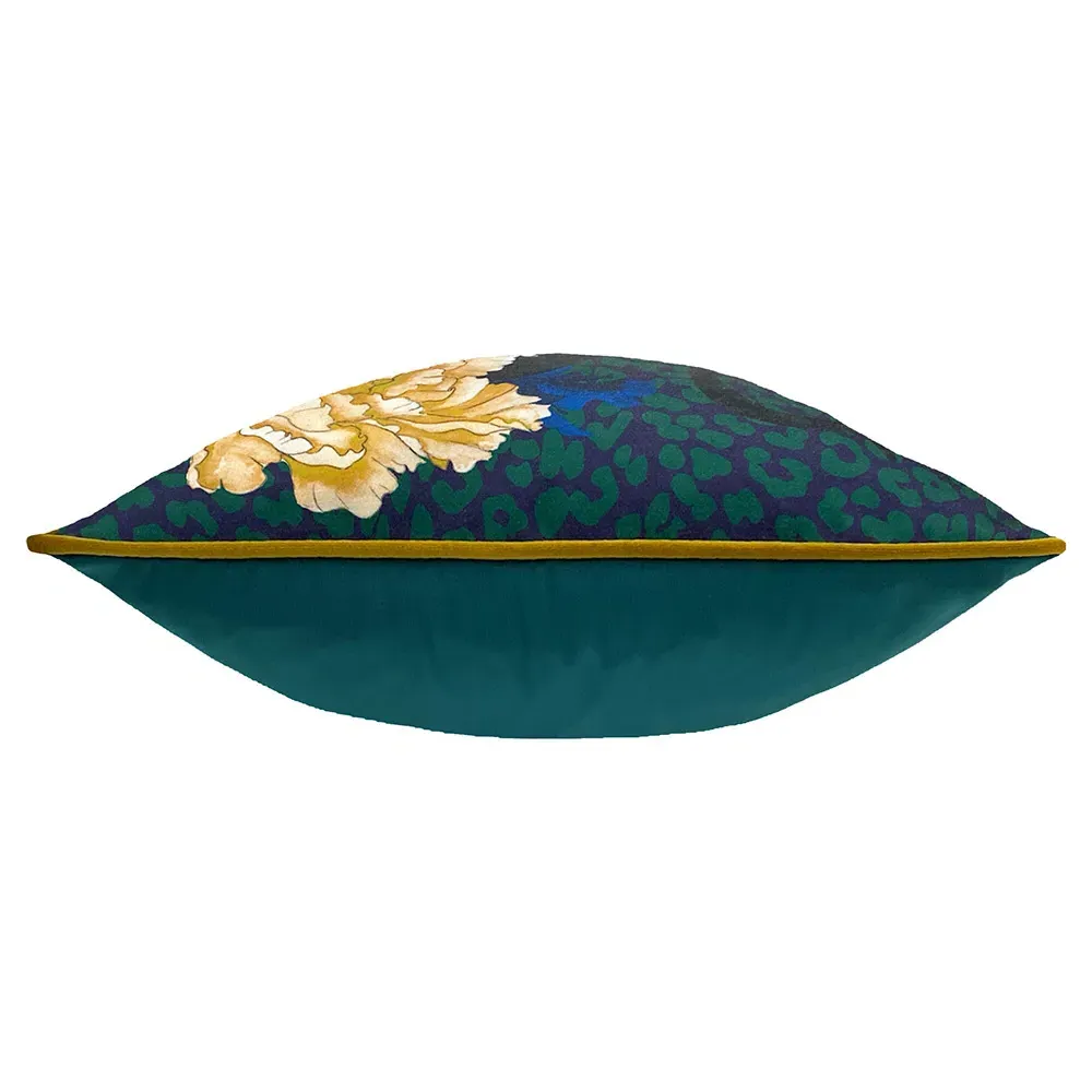 Serpentine Animal Print Cushion - Royal Blue, Polyester