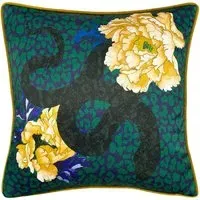 Serpentine Animal Print Cushion - Royal Blue, Polyester