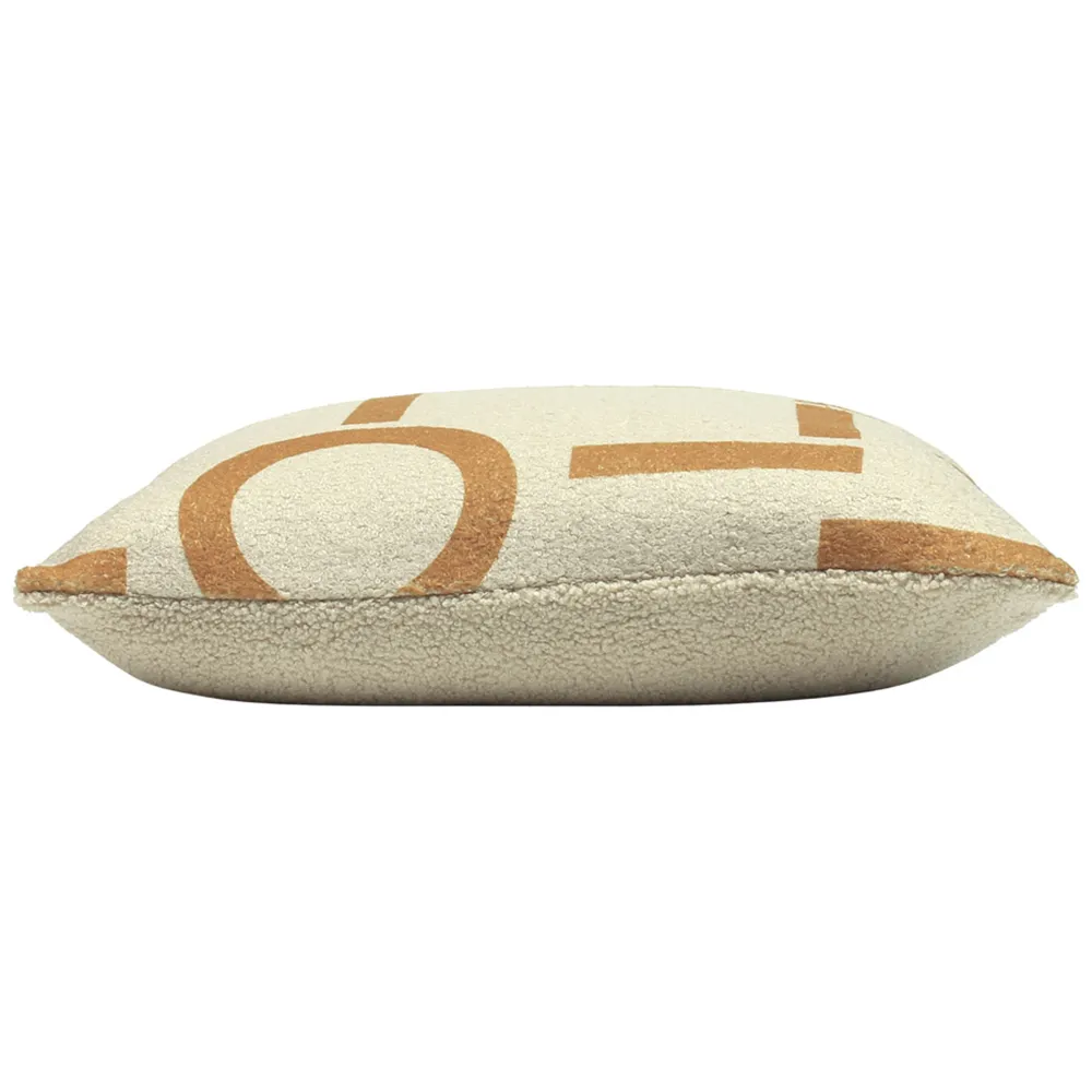 Shearling Ginger Circa Geometric Cushion - Orange