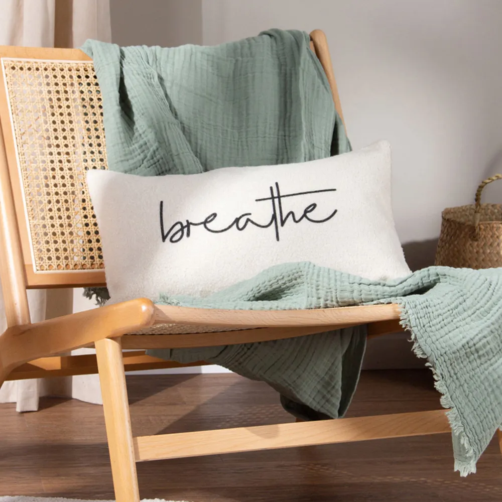 Shearling Natural Breathe Fleece Cushion - Cream, Polyester