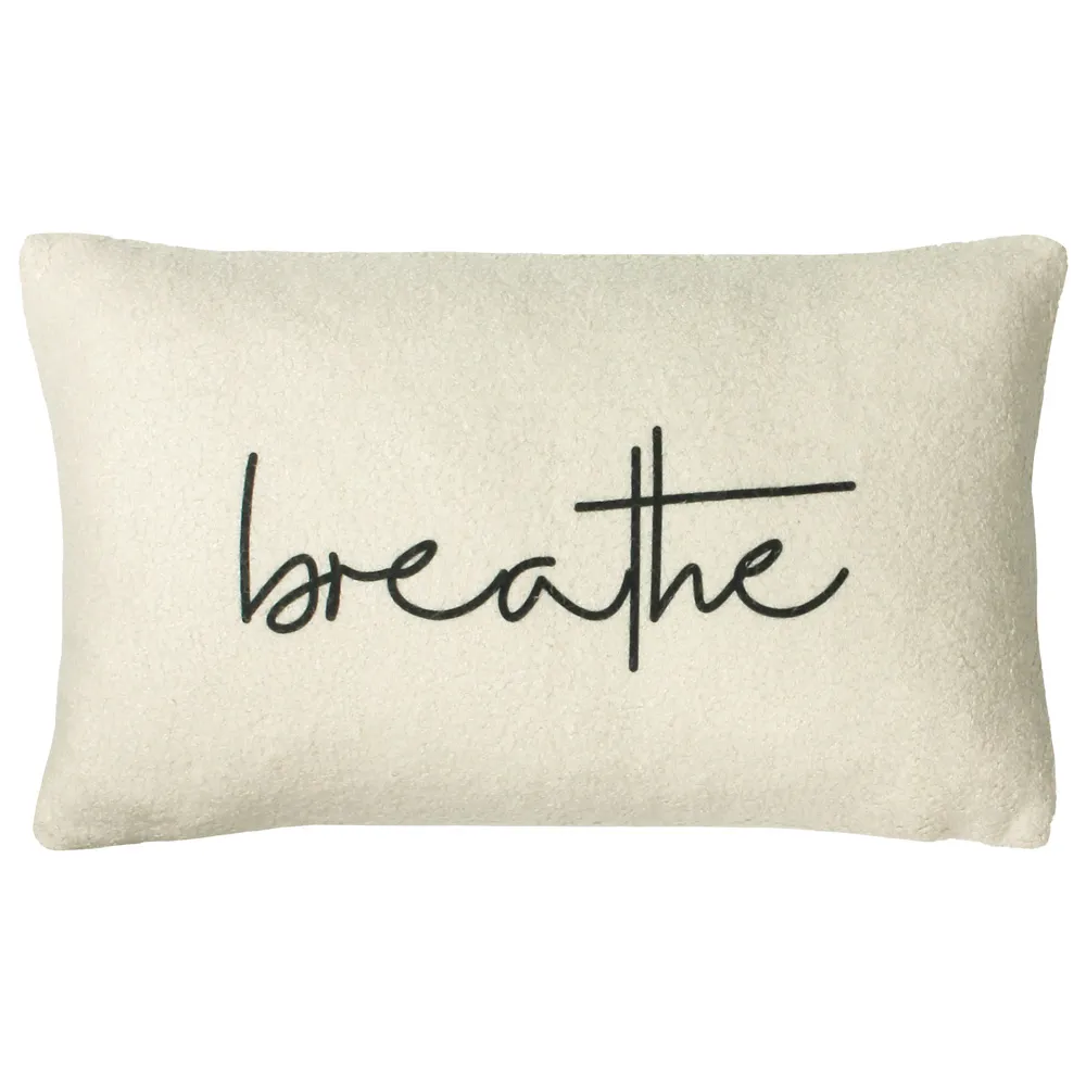 Shearling Natural Breathe Fleece Cushion - Cream, Polyester