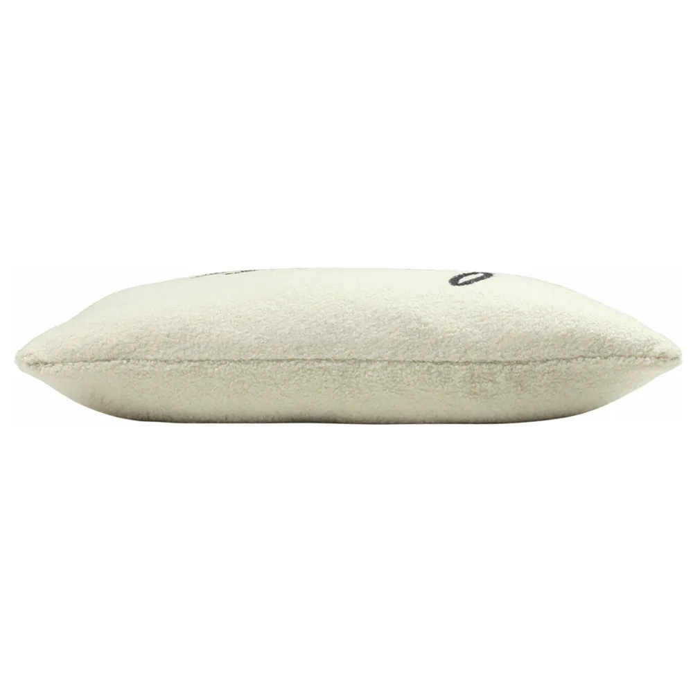Shearling Natural Love Fleece Cushion - Cream, Polyester