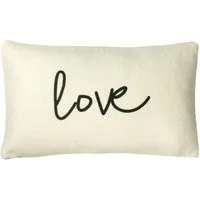 Shearling Natural Love Fleece Cushion - Cream, Polyester