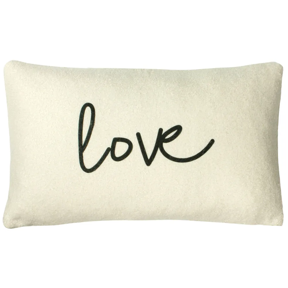 Shearling Natural Love Fleece Cushion - Cream, Polyester image