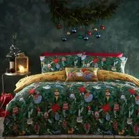 Single Deck the Halls Christmas Duvet Cover Set - Green