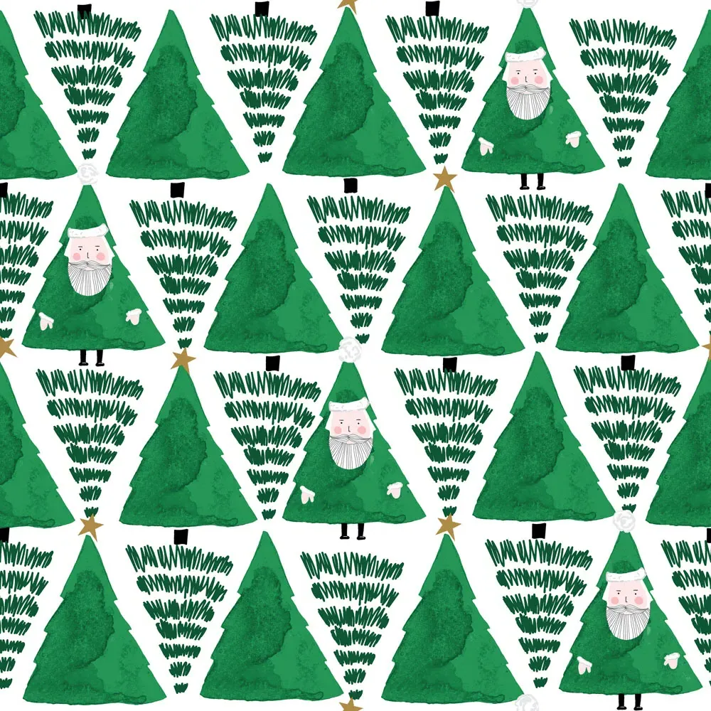 Single Hide and Seek Santa Christmas Duvet Cover Set - Green