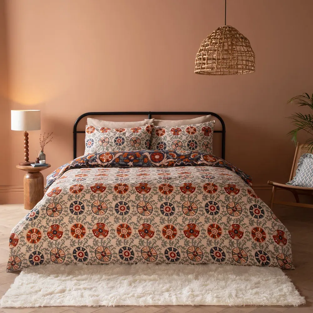 Single Kinfolk Printed Reversible Duvet Set - Blue