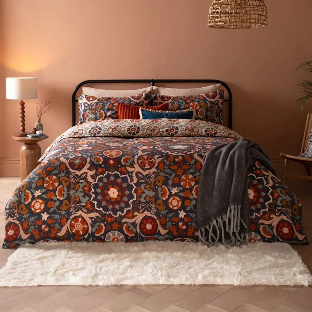 Single Kinfolk Printed Reversible Duvet Set - Blue