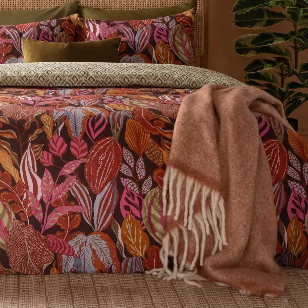 Single Utopia Printed Reversible Duvet Set - Orange