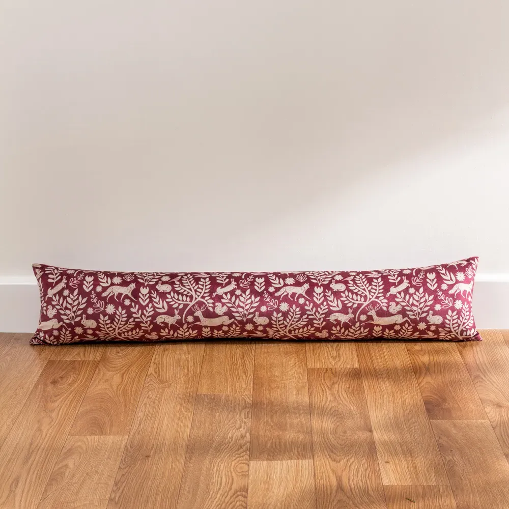Skandi Berry Woodland Draught Excluder - Purple, Velvet