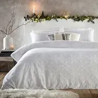 Snowflake Single Duvet Cover Set - White, Cotton