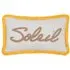 Soleil Embroidered Cushion with Fringe - Yellow, Polyester