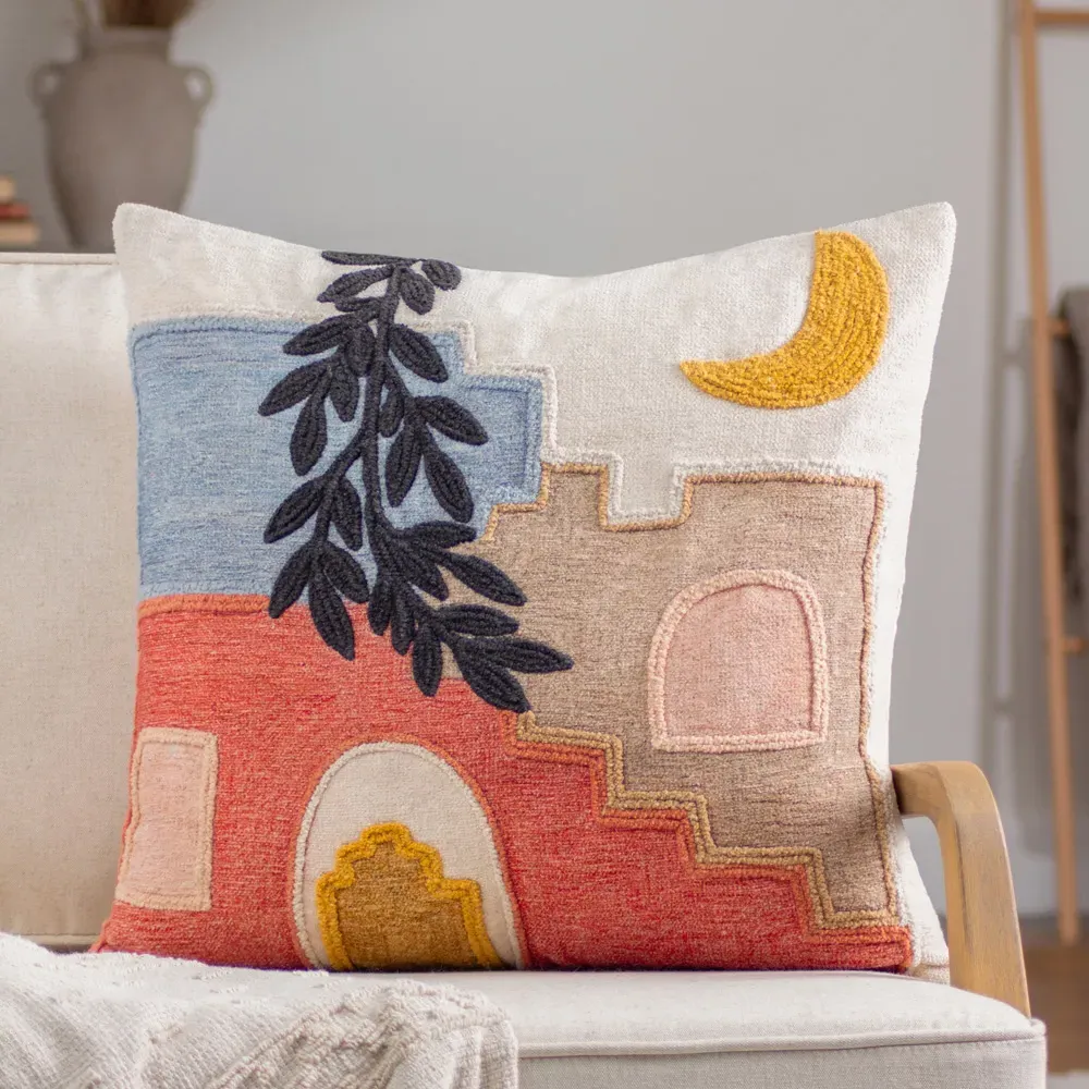 Souk Embroidered Cushion - Multi, Cotton