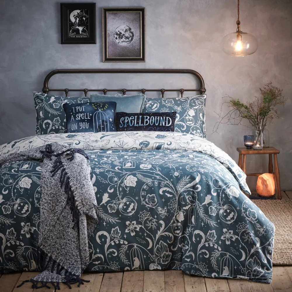 Spellbound King Size Duvet Set - Grey, Brushed Cotton