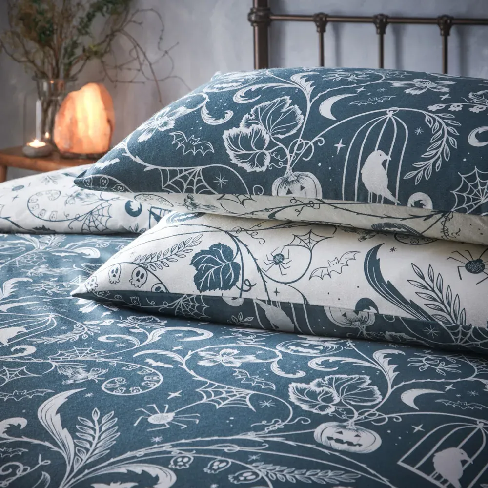 Spellbound Super King Size Duvet Set - Grey, Brushed Cotton