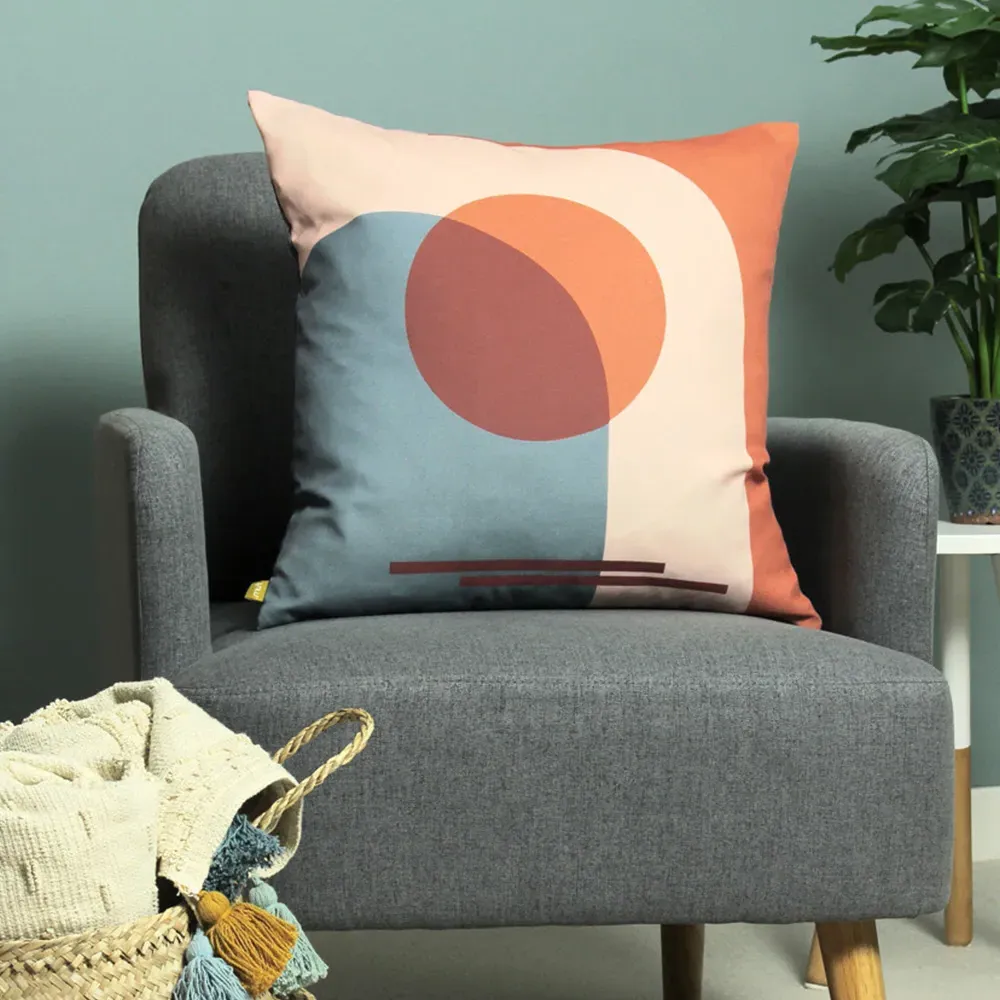 Sun Red Arch Recycled Cushion - Red