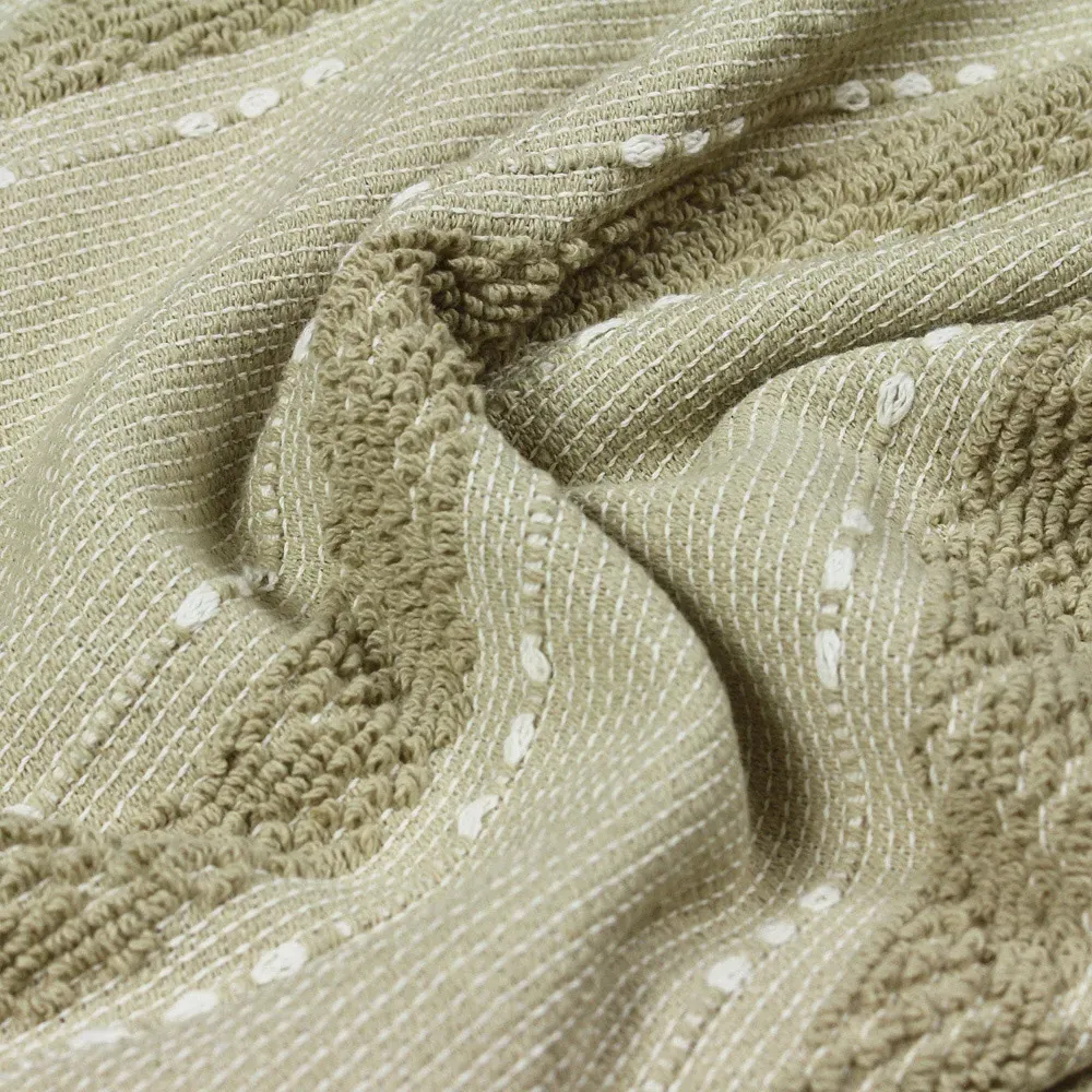 Sundown Woven Tufted Stripe Throw - Cream