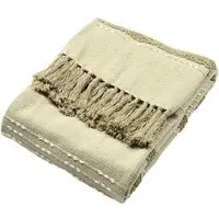 Sundown Woven Tufted Stripe Throw - Cream