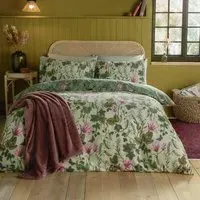 Super King Size Mystic Berry Floral Reversible Duvet Set - Green