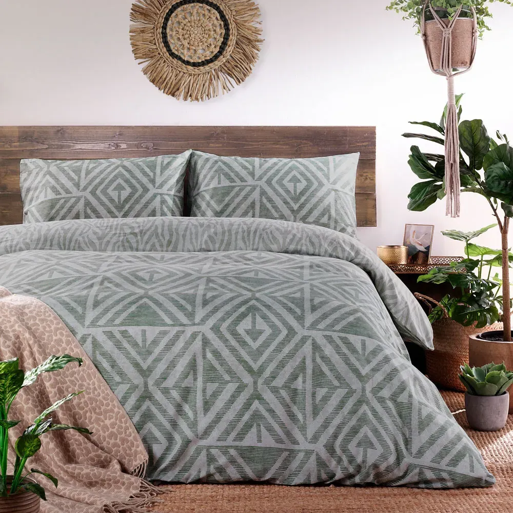 Tanza Single Duvet Set - Desert Sage, Polycotton image
