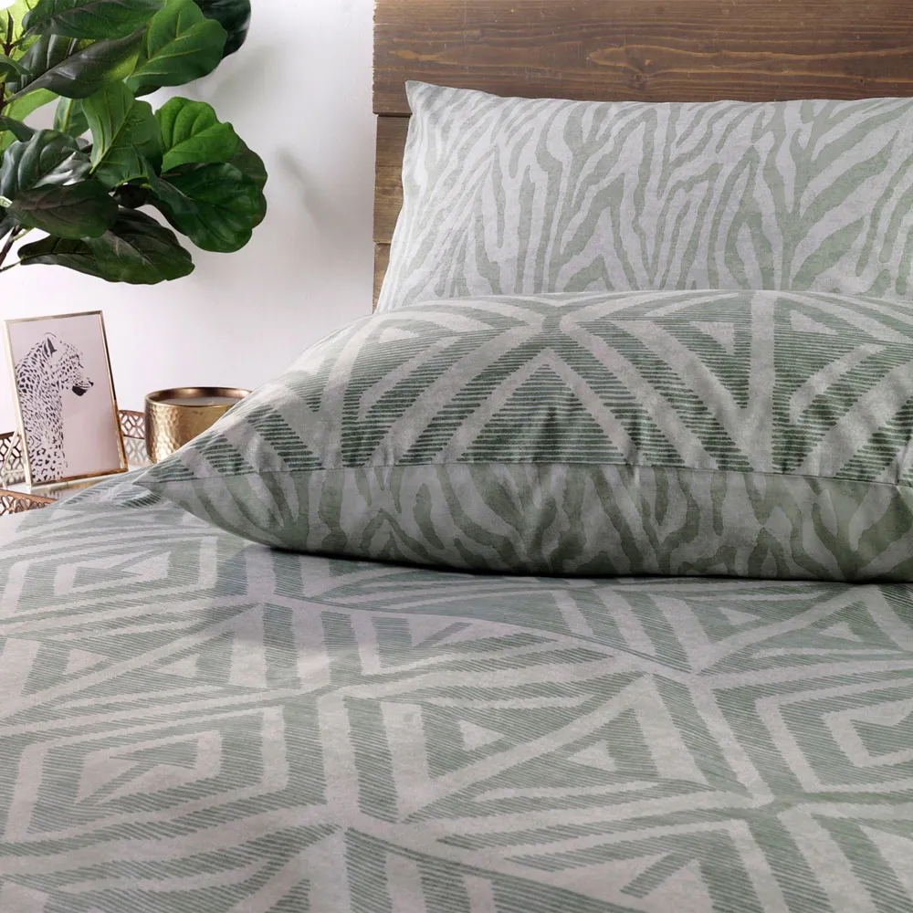 Tanza Super King Duvet Set - Desert Sage, Polycotton