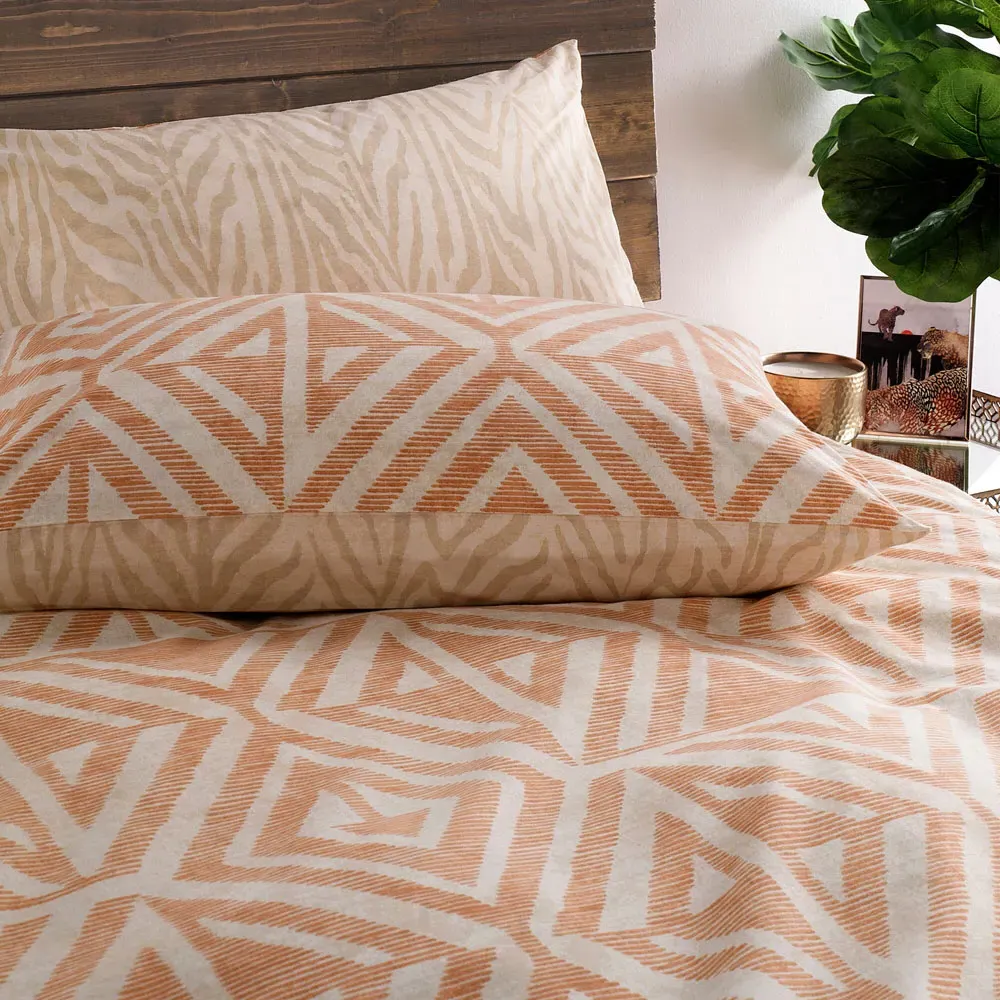 Tanza Super King Duvet Set - Terracotta