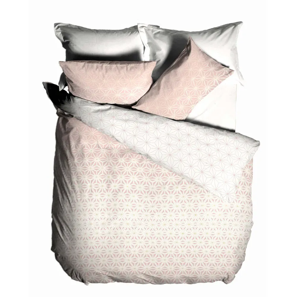 Tessellate Double Duvet Set - Blush and Gold