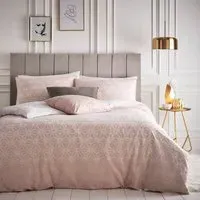 Tessellate King Size Duvet Set - Blush and Gold