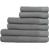 Textured Cotton Hand and Bath Towels Set of 6 - Grey