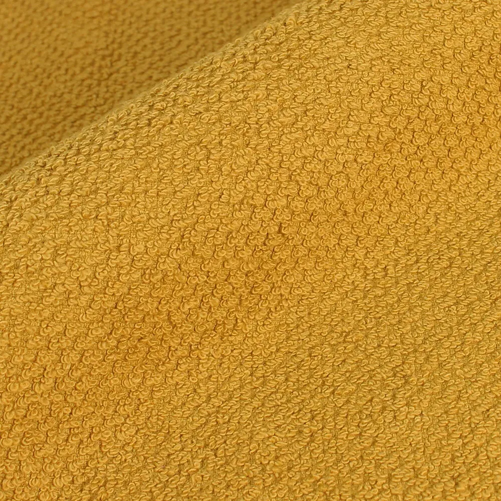 Textured Cotton Hand Towels and Bath Sheets Set of 4 - Ochre