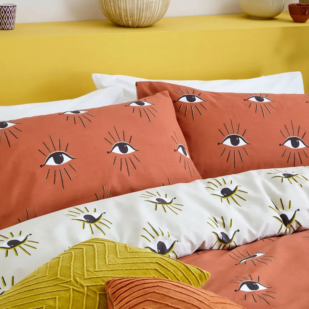 Theia Double Duvet Set - Clay Pink, Polycotton