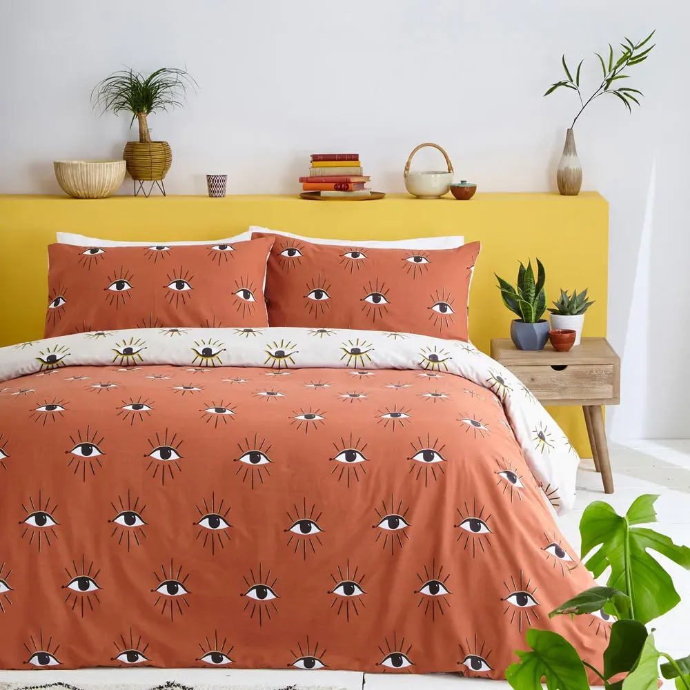 Theia Double Duvet Set - Clay Pink, Polycotton