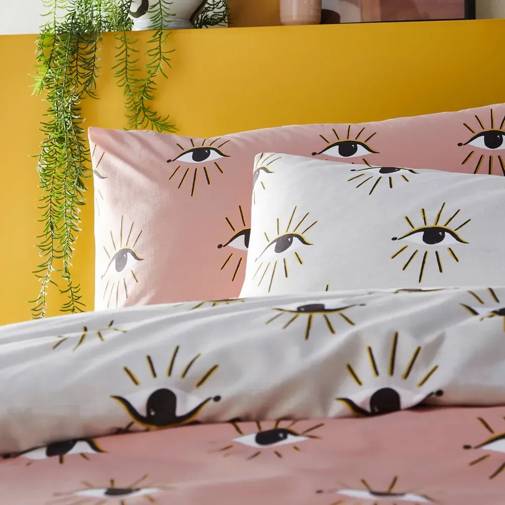 Theia King Size Duvet Set - Blush, Polycotton