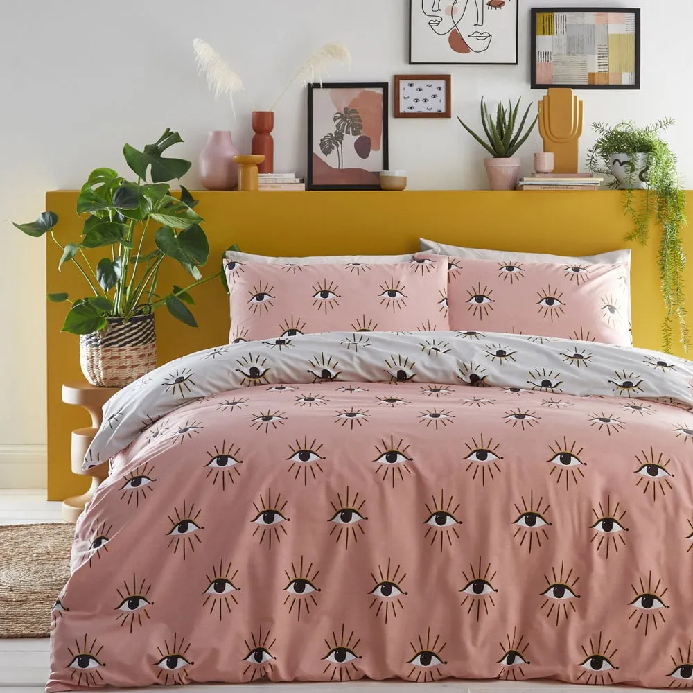 Theia King Size Duvet Set - Blush, Polycotton
