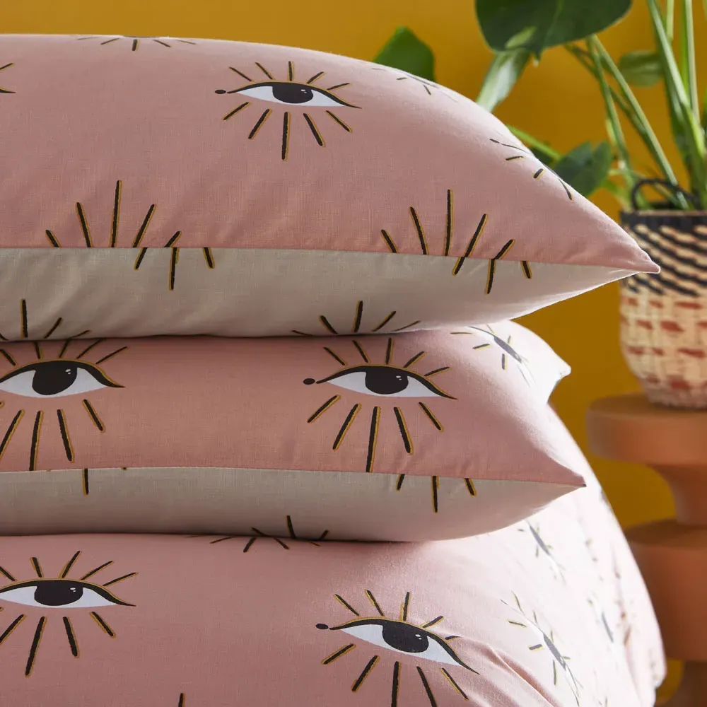 Theia Single Duvet Set - Pink, Polycotton