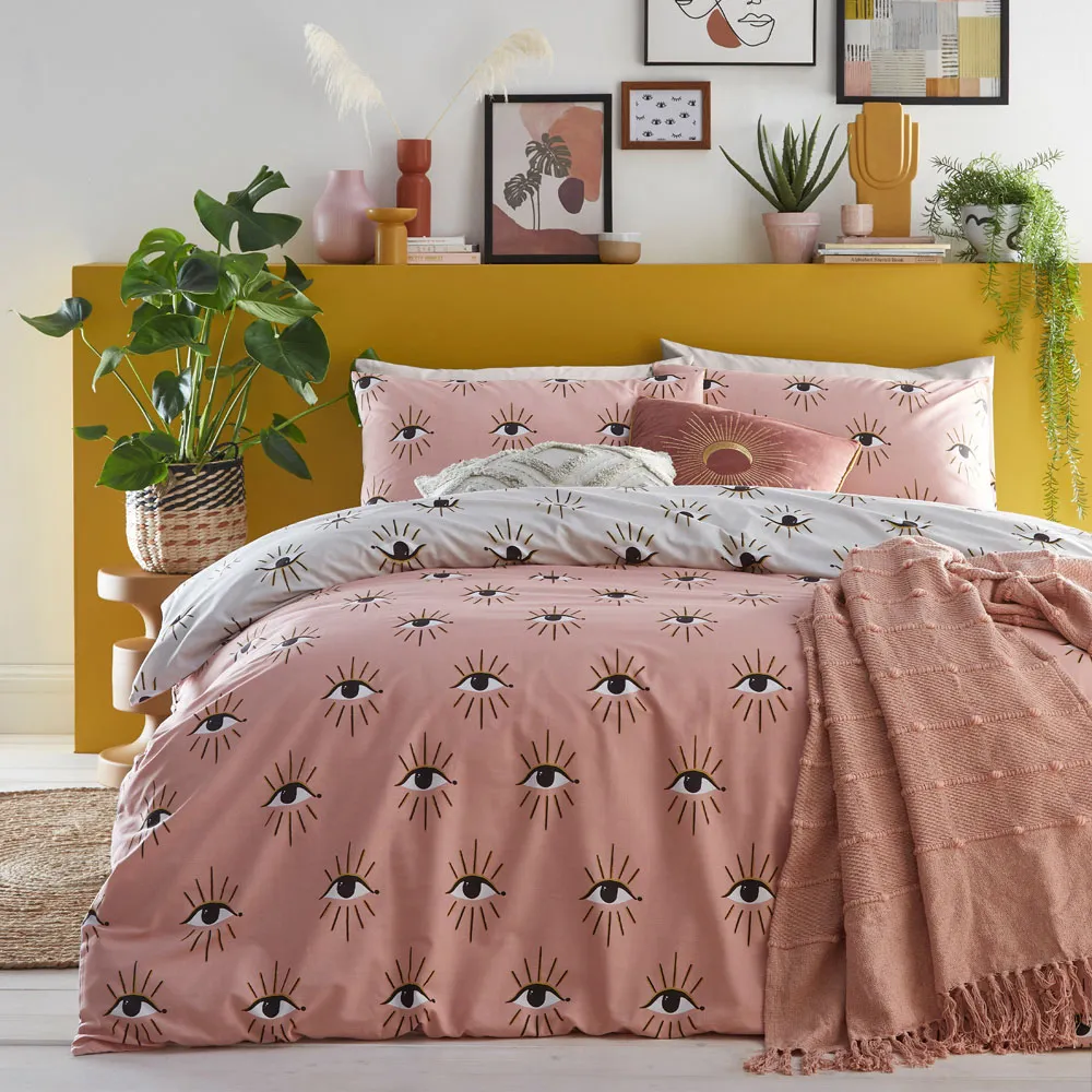 Theia Super King Duvet Set - Blush, Polycotton