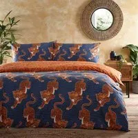 Tibetan Tiger King Size Duvet Set - Blue