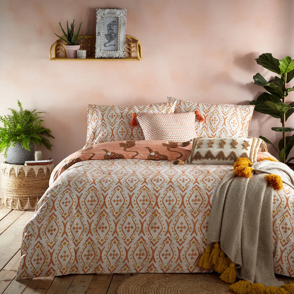 Tibetan Tiger Single Duvet Set - Orange
