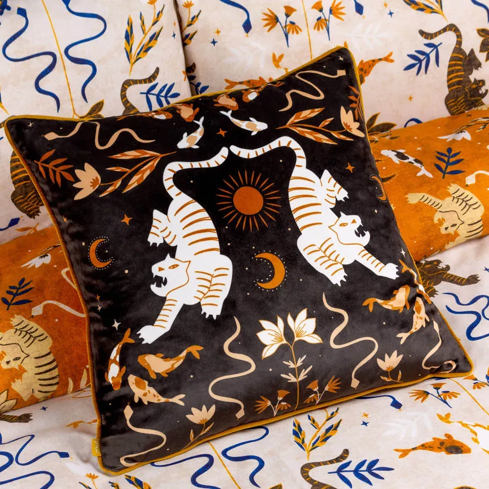 Tiger Fish Botanical Cushion - Multi