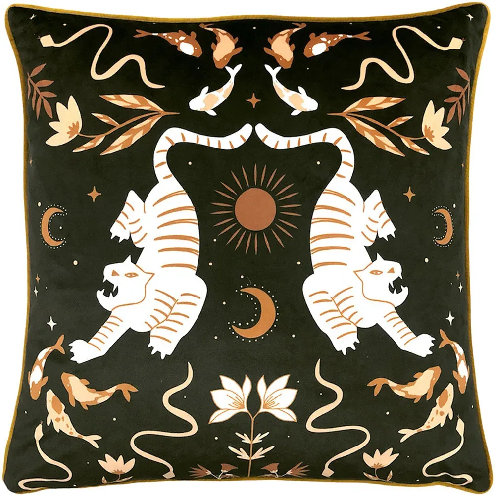 Tiger Fish Botanical Cushion - Multi image