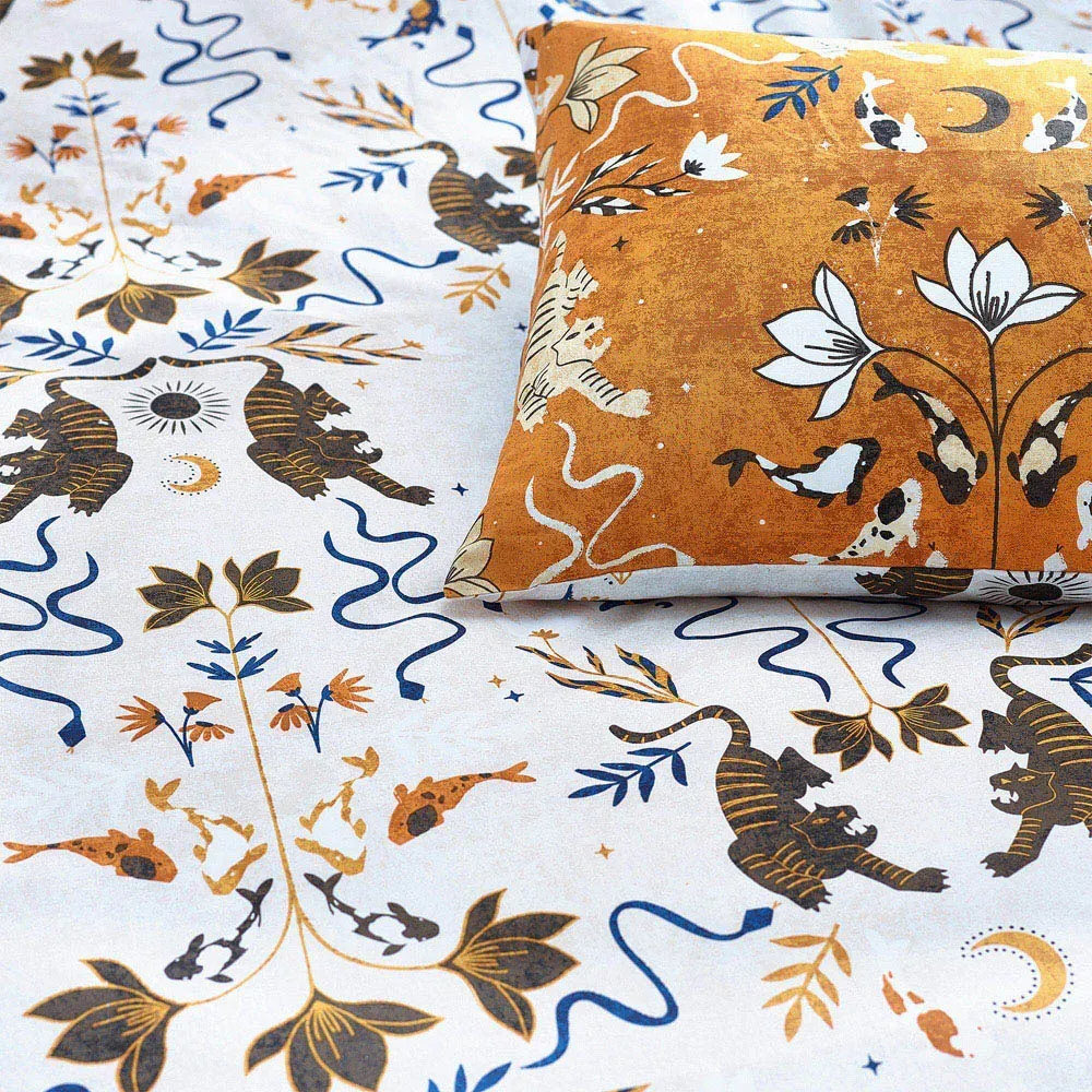 Tigerfish King Size Duvet Cover Set - Multi, Botanical