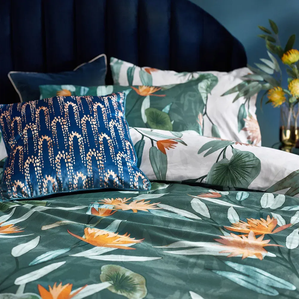 Tigerlily Single Duvet Cover Set - Blue, Multi Floral