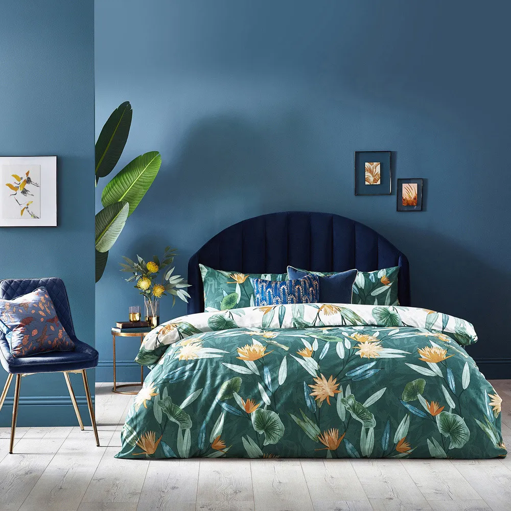 Tigerlily Single Duvet Cover Set - Blue, Multi Floral