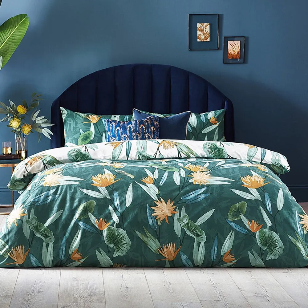 Tigerlily Single Duvet Cover Set - Blue, Multi Floral image