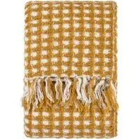 Toasty Waffle Throw with Tassels - Ochre, Acrylic