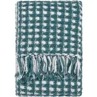 Toasty Waffle Throw with Tassels - Teal, Acrylic