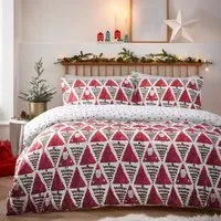 Toddler Hide and Seek Santa Christmas Duvet Cover Set - Red