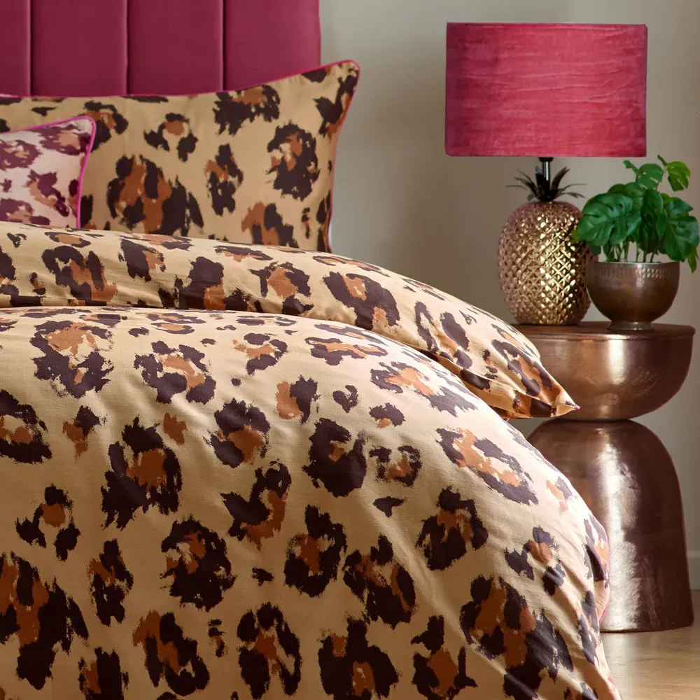 True Double Leopard Printed Duvet Set - Multi