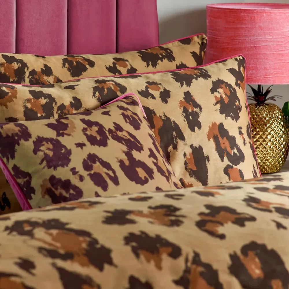 True Double Leopard Printed Duvet Set - Multi
